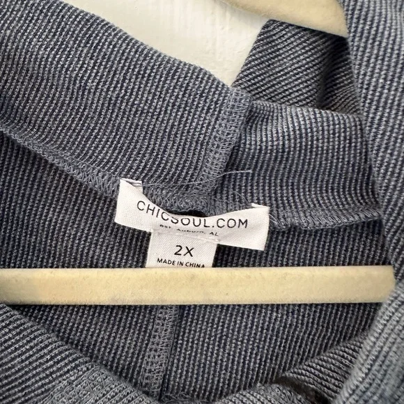 Chic Soul Peplum Hooded Sweater 2X - Picture 4 of 4